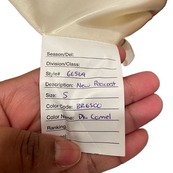 J Crew Peacoat Womens S Double Breasted Camel  Military Strucured Gorpcore - Picture 9 of 9